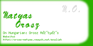 matyas orosz business card
